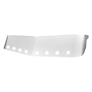 28014-UP 13-1/2" STAINLESS CURVED DROP VISOR WITH EIGHT 2" LIGHT CUTOUTS…