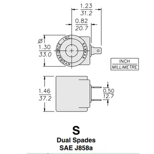 12V Solenoid Valve Coil 2 Spade Connector 6301012 for HydraForce Series 08 80 88 98 — 2