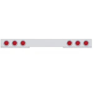 Chrome 1 Piece Rear Light Bar With Six 4" Lights & Bezels