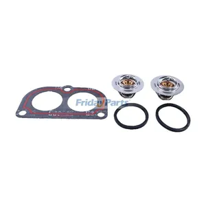 2 Pieces Thermostat With Gasket AR48675 RE501052 RE506374 3042303R92 for John Deere Excavator 110 120 490 595 890 892 160LC 200LC 230LC