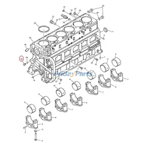 Threaded Plug 3046202 for Cummins Engine QSB6.7 QSK19 QSK38 Hyundai Wheel Loader HL770-7 HL7803A HL780-7A HL780-9 — 2