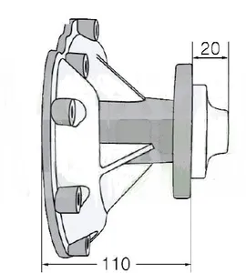 Water pump, cooling / Pompe de refroidissement Manitou moteur Case IH — 16