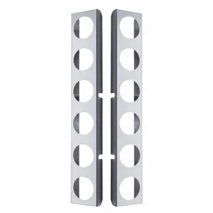 31460-UP PETERBILT STAINLESS REAR AIR CLEANER BRACKET ONLY - 12 LIGHT CUTOUTS