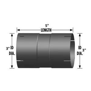 3" I.D. Coupler for Exhaust Pipe 5" Length