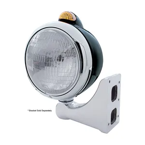 Black Guide 682-C Headlight H6024 & Dual Mode LED Signal - Amber Lens — 4