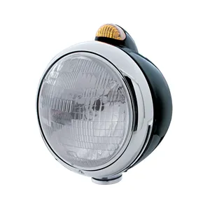 Black Guide 682-C Headlight H6024 & Dual Mode LED Signal - Amber Lens