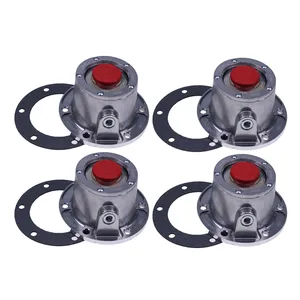 4 PCS Torque Steer Cast Aluminum Hub Cap w/ Side Fill Plug 343-4024 Replace Stemco