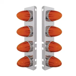 SS FRONT AIR CLEANER BRACKET WITH 8X 9 AMBER LED DUAL FUNCTION WATERMELON… — 2