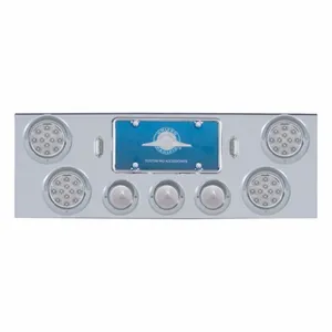CR Rear Center Panel +4X LED 4" Refl. Light & 3X LED 2.5" Beehive Light…
