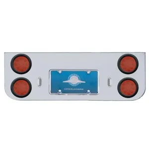 Chrome Rear Center Panel With Four 12 LED 4" Reflector Lights & Grommets…