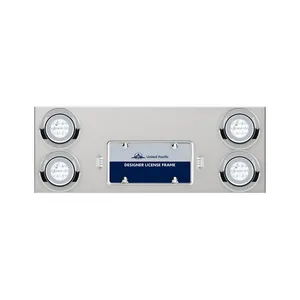 33-3/4" Stainless Rear Center Panel With Four 21 LED 4" GloLight & Visors… — 2