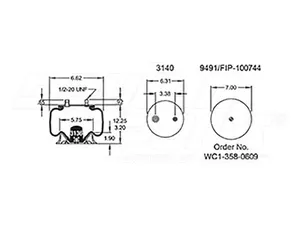 Dayton Parts 352-2131 Air Spring - Rolling Lobe