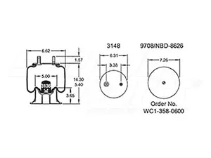 Dayton Parts 352-5323 Air Spring - Rolling Lobe