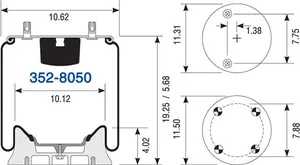 Dayton Parts 352-8050 Air Spring - Rolling Lobe — 6
