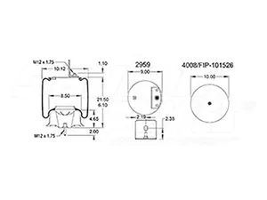 Dayton Parts 352-8463 Air Spring - Rolling Lobe