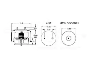Dayton Parts 352-8539 Air Spring - Rolling Lobe