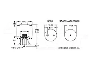 Dayton Parts 352-8749 Air Spring - Rolling Lobe
