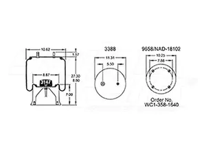 Dayton Parts 352-8792 Air Spring - Rolling Lobe