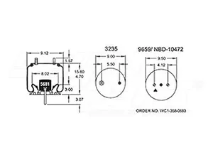 Dayton Parts 352-8922 Air Spring - Rolling Lobe