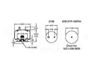 Dayton Parts 352-8997 Air Spring - Rolling Lobe