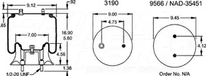 Dayton Parts 352-9017 Air Spring - Rolling Lobe