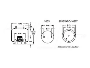 Dayton Parts 352-9070 Air Spring - Rolling Lobe