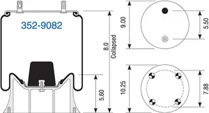 Dayton Parts 352-9082 Air Spring - Rolling Lobe