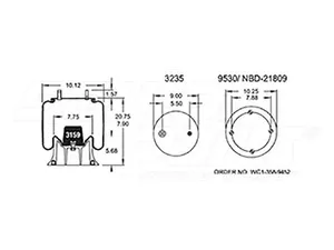 Dayton Parts 352-9092 Air Spring - Rolling Lobe