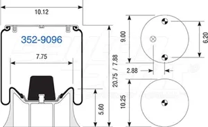 Dayton Parts 352-9096 Air Spring - Rolling Lobe