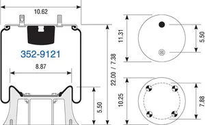 Dayton Parts 352-9121 Air Spring - Rolling Lobe