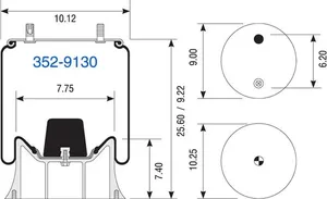 Dayton Parts 352-9130 Air Spring - Rolling Lobe