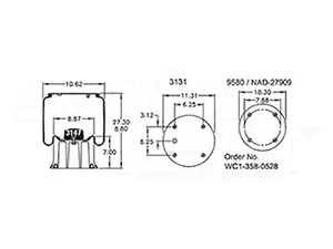 Dayton Parts 352-9156 Air Spring - Rolling Lobe