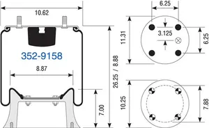Dayton Parts 352-9158 Air Spring - Rolling Lobe