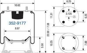 Dayton Parts 352-9177 Air Spring - Rolling Lobe