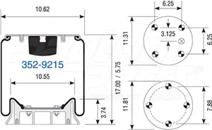 Dayton Parts 352-9215 Air Spring - Rolling Lobe