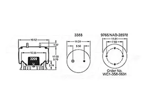 Dayton Parts 352-9218 Air Spring - Rolling Lobe