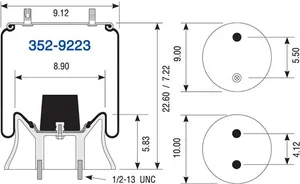 Dayton Parts 352-9223 Air Spring - Rolling Lobe