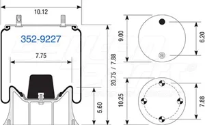Dayton Parts 352-9227 Air Spring - Rolling Lobe