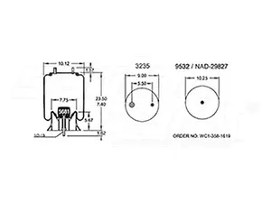 Dayton Parts 352-9243 Air Spring - Rolling Lobe