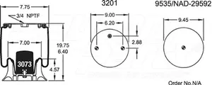Dayton Parts 352-9260 Air Spring - Rolling Lobe
