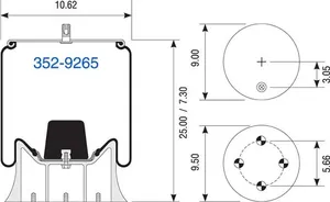 Dayton Parts 352-9265 Air Spring - Rolling Lobe — 6