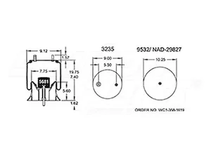 Dayton Parts 352-9295 Air Spring - Rolling Lobe