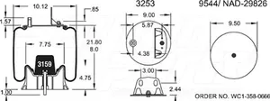 Dayton Parts 352-9472 Air Spring - Rolling Lobe