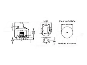 Dayton Parts 352-9482 Air Spring - Rolling Lobe