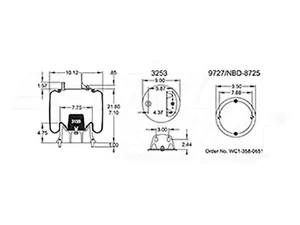 Dayton Parts 352-9491 Air Spring - Rolling Lobe