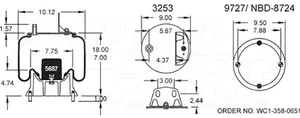Dayton Parts 352-9507 Air Spring - Rolling Lobe