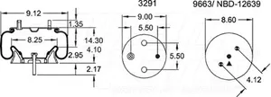 Dayton Parts 352-9565 Air Spring - Rolling Lobe
