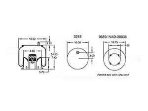 Dayton Parts 352-9581 Air Spring - Rolling Lobe