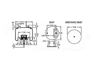 Dayton Parts 352-9587 Air Spring - Rolling Lobe