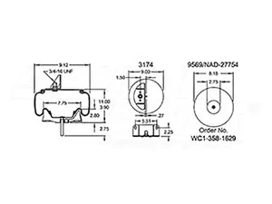 Dayton Parts 352-9617 Air Spring - Rolling Lobe